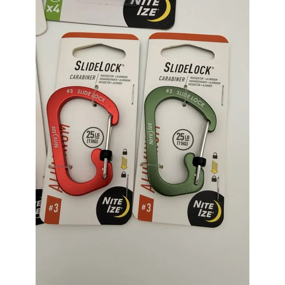 Nite Ize Gear Tie & Carabiner Lot S-Biner SlideLock 10pc NIP